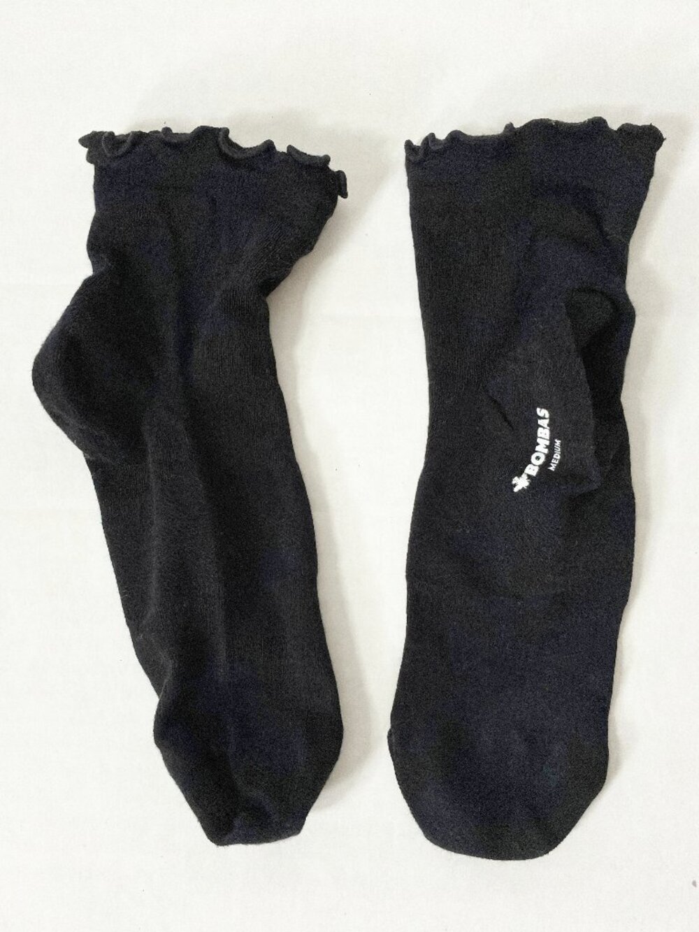 Bombas Women's Ruffle Ankle Socks - Medium - Black